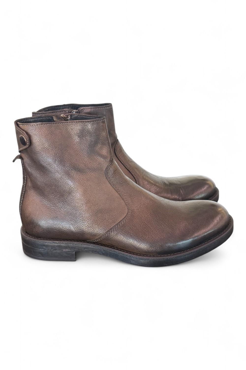Stivaletto zip pelle brandy Pawelks 