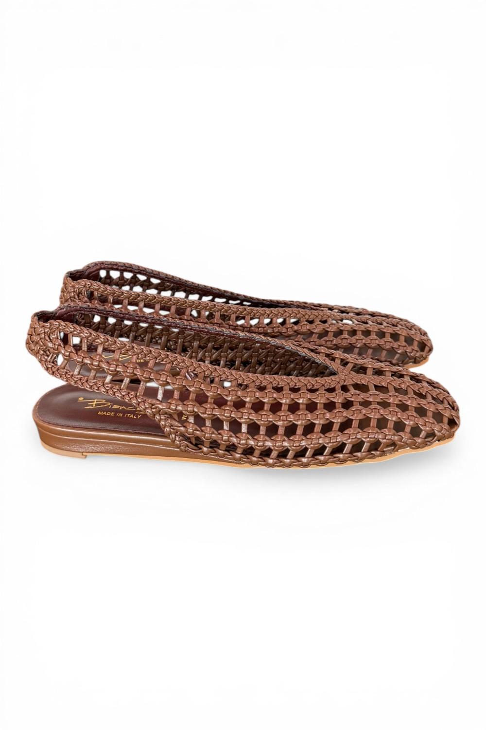Slingback intrecciata testa di moro Bianca Di 