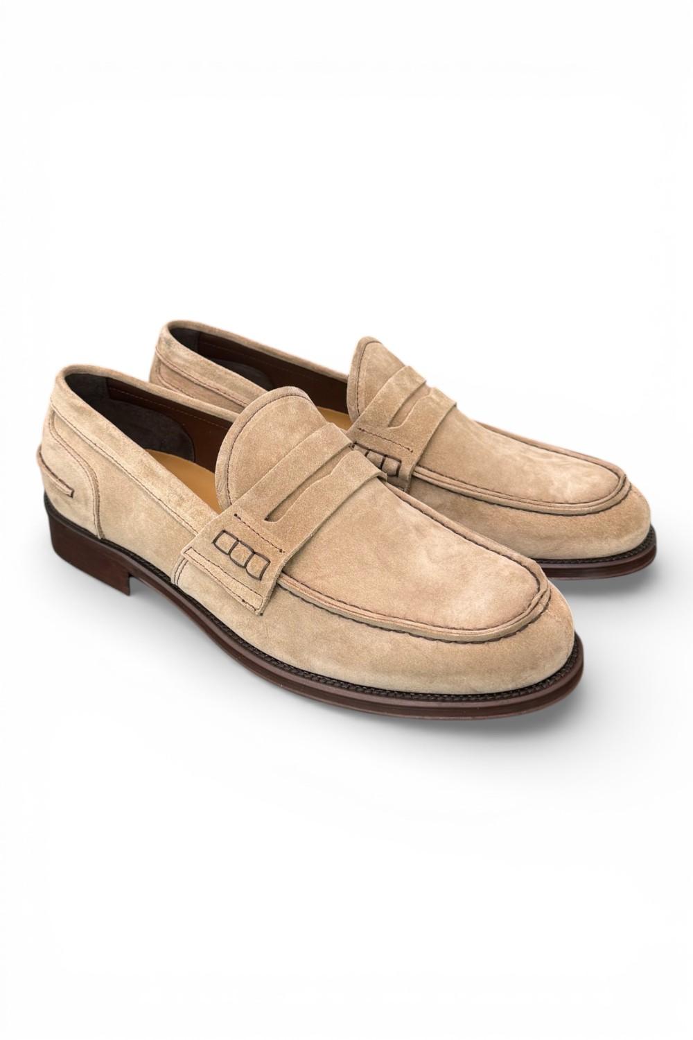 Mocassino camoscio beige Franco Fedele 