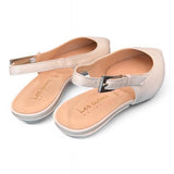 Slingback pelle ghiaccio flat Les Autres<BR/> 