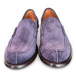 Mocassino liscio suede blu Franco Fedele 