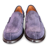 Mocassino liscio suede blu Franco Fedele 