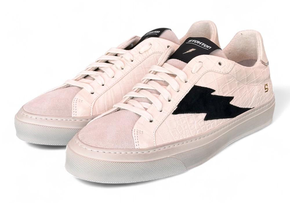Sneaker uomo Stokton Blaze bianco ghiaccio nero 
