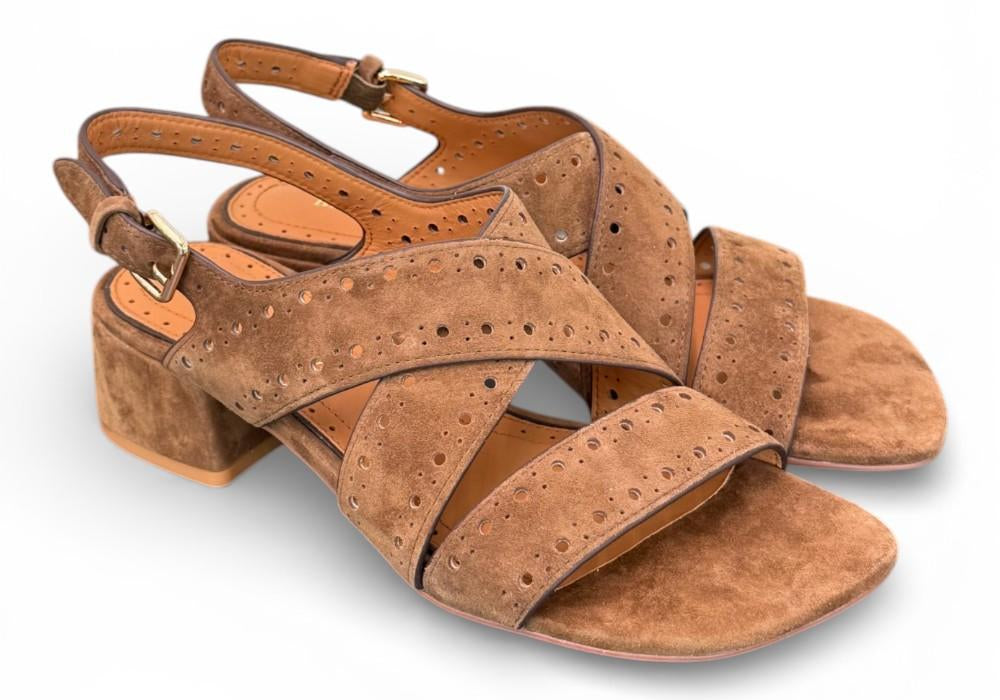 Sandalo incrocio suede tabacco Bruno Premi 