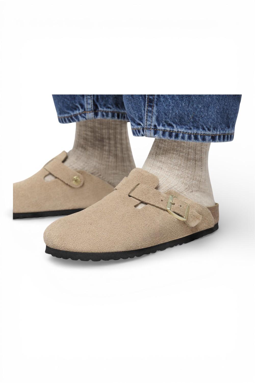 Sabot uomo Boston Birkenstock Suede sandcastle 1030883 