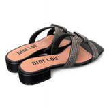 Ciabatta fascia strass nera Bibi Lou<BR/> 