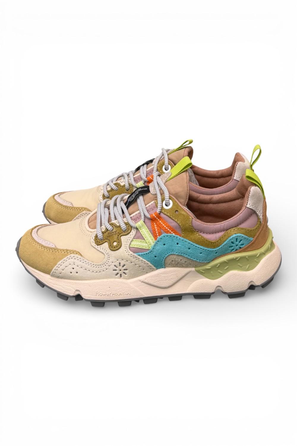 Sneaker donna Yamano 3 1E94 cream green Flower Mountain 
