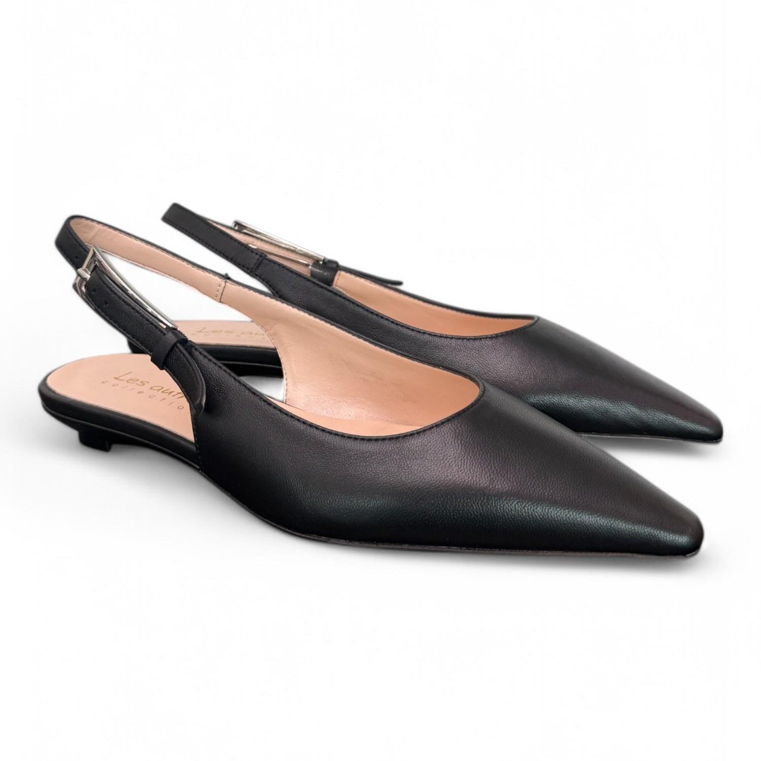 Slingback pelle nera flat Les Autres<BR/> 