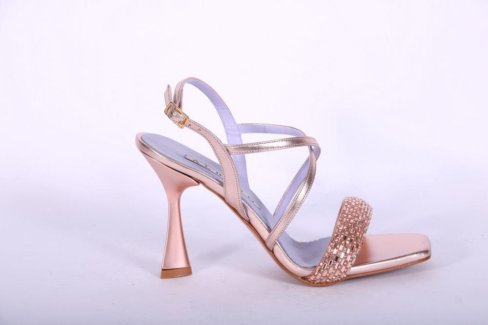 Sandalo incrocio strass rame  Albano 