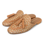 Sabot intreccio cuoio oro Elvio Zanon<BR/> 