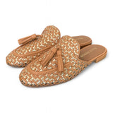 Sabot intreccio cuoio oro Elvio Zanon<BR/> 