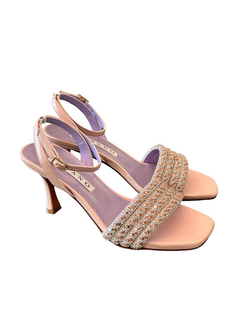 Sandalo fascia strass cipria Albano 
