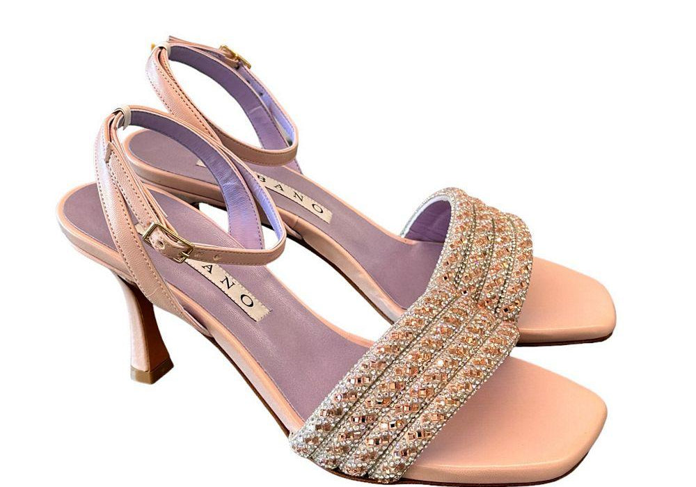 Sandalo fascia strass cipria Albano 