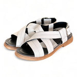 Sandalo fasce pelle latte Fabbrica Dei Colli<BR/> 