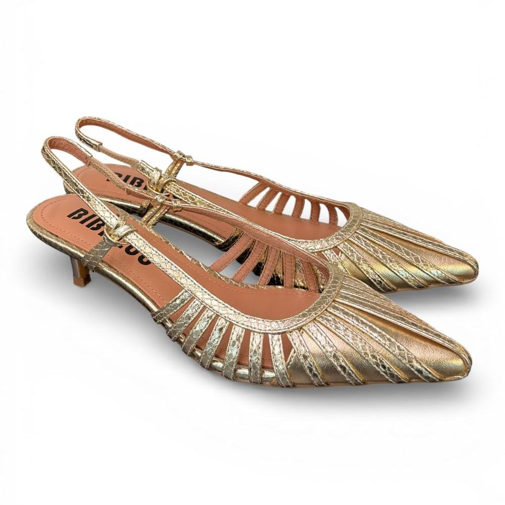 Slingback laminata oro Bibi Lou 