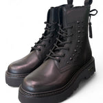 Anfibio donna pelle nera fiocco Slash Cult 
