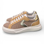 Sneaker donna Voile Blanche Lipari 1E53 tessuto beige platino 