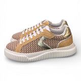 Sneaker donna Voile Blanche Lipari 1E53 tessuto beige platino 