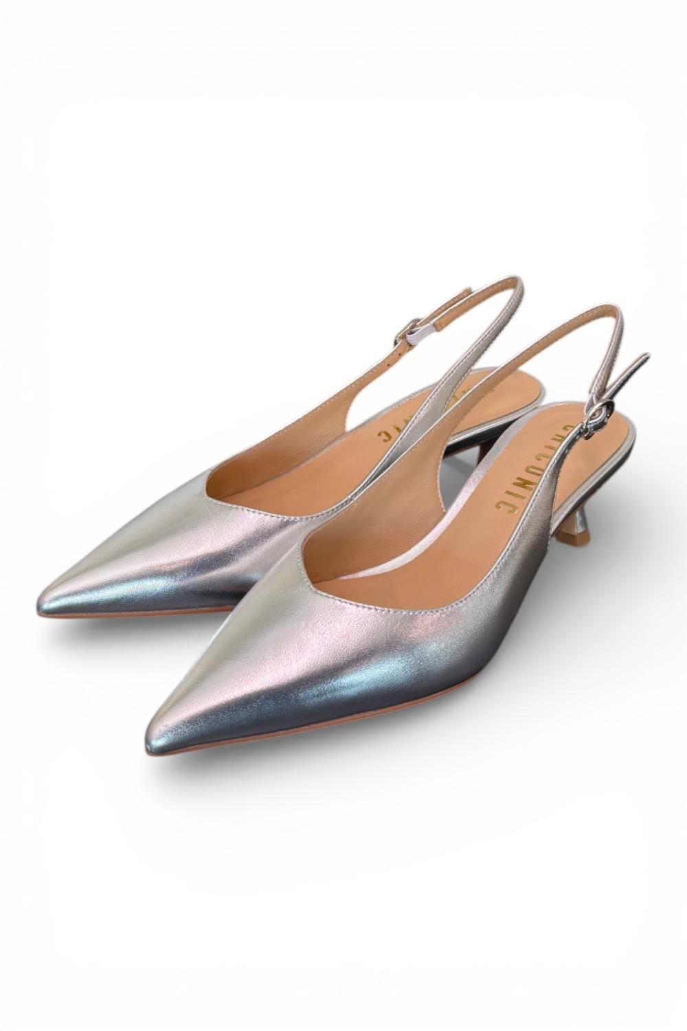 Slingback laminata argento T50 Chiconic 