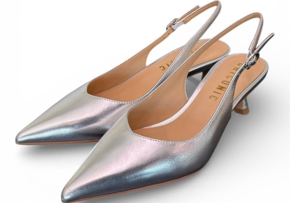 Slingback laminata argento T50 Chiconic 