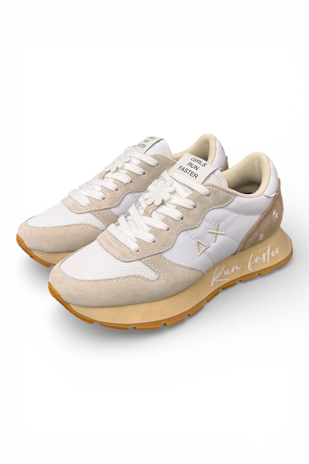 Sneaker donna Sun 68 Ally Vintage bianco panna 