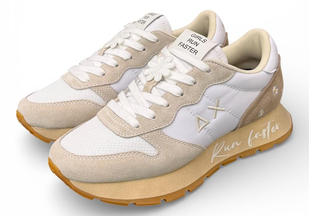 Sneaker donna Sun 68 Ally Vintage bianco panna 