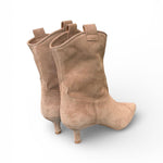 Stivaletto texano elegante suede beige 