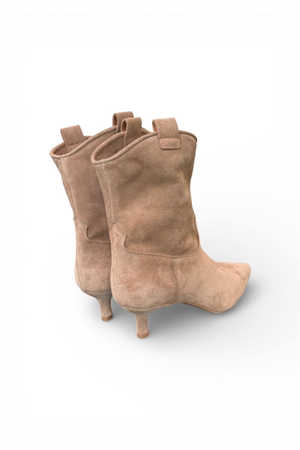 Stivaletto texano elegante suede beige 
