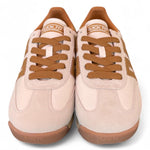 Sneaker donna Back70 Jogger nappa latte cuoio 