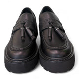 Mocassino donna pelle nera mappi Slash Cult 