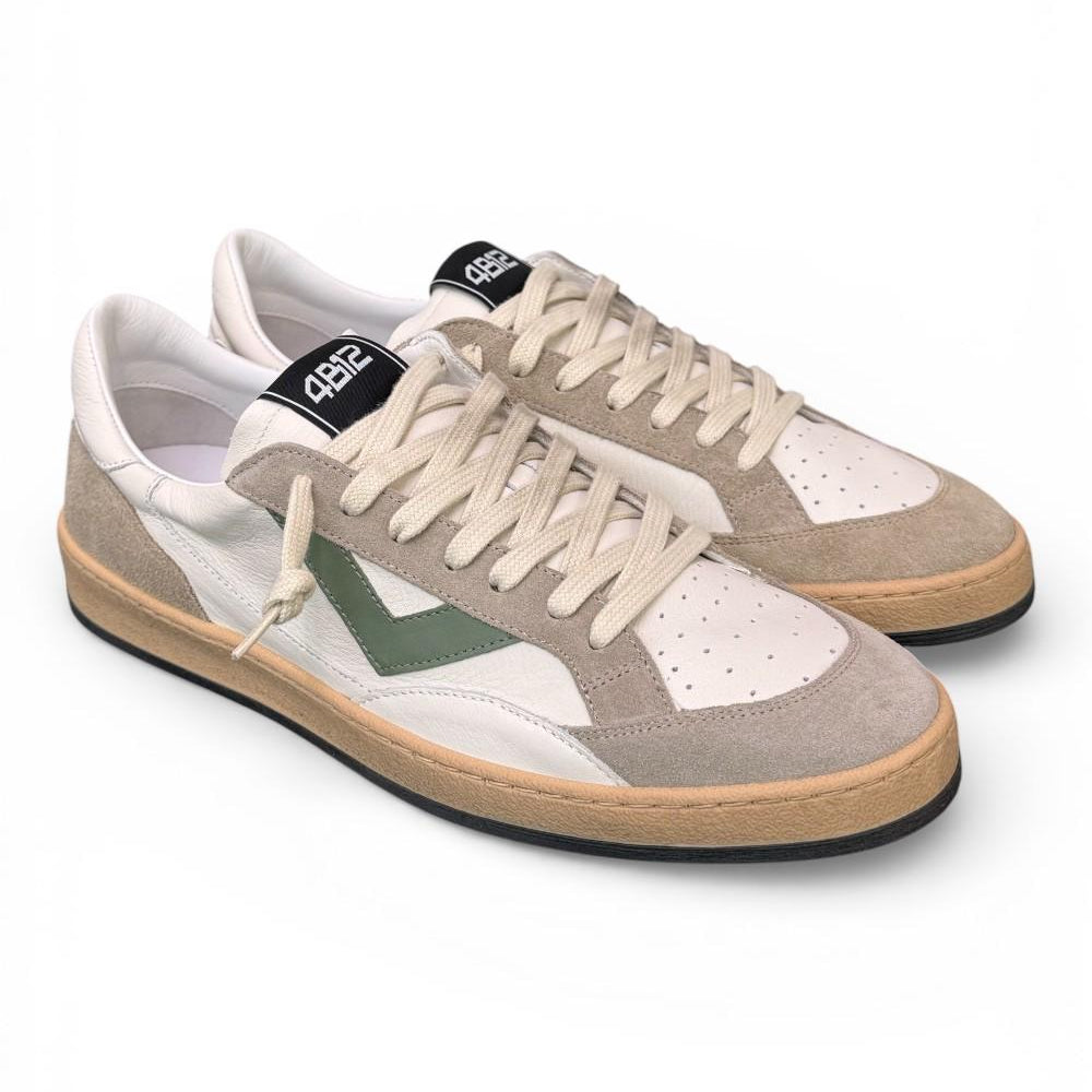 Sneaker uomo 4B12 Play New U1013 bianca grigia verde 