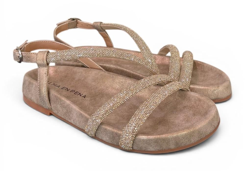 Sandalo strass bronzo Alma en Pena<BR/> 