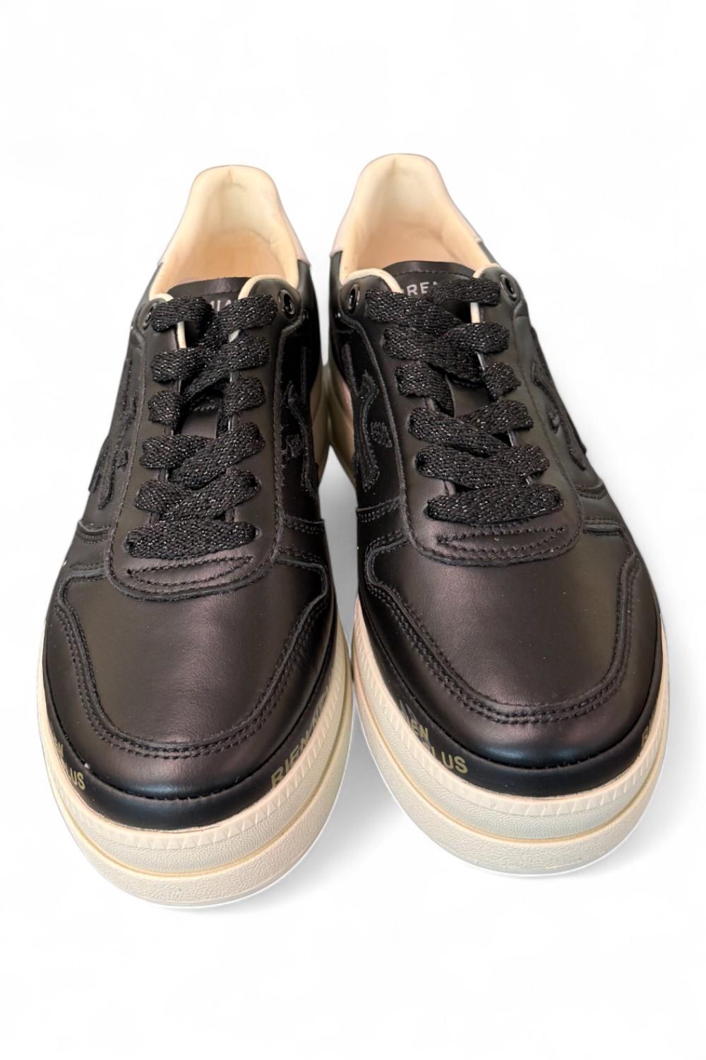 Sneaker donna Micol 7014 pelle nera 