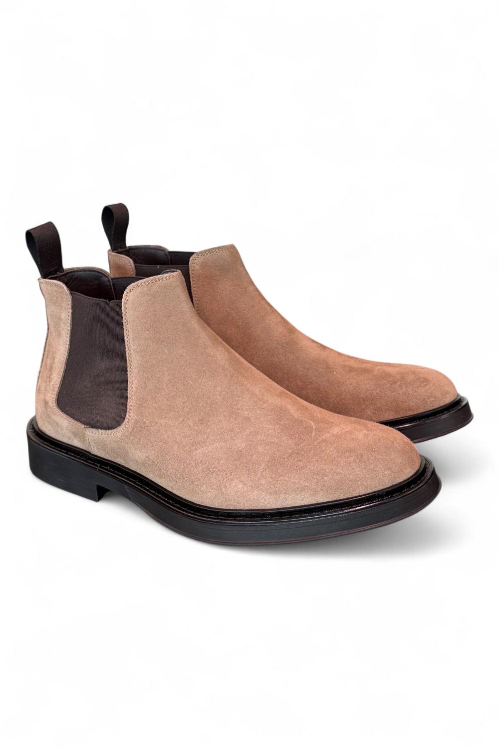 Stivaletto beatles suede tortora Dino Draghi<BR/> 