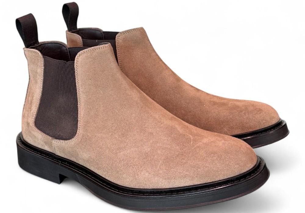 Stivaletto beatles suede tortora Dino Draghi<BR/> 