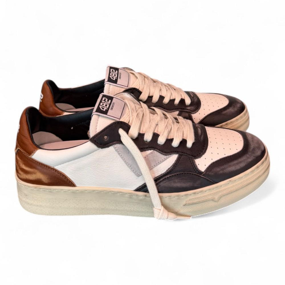 Sneaker uomo Hyper pelle bianca moro 