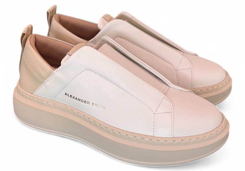 Sneaker donna Wembley slip on white nude Alexander Smith<BR/> 