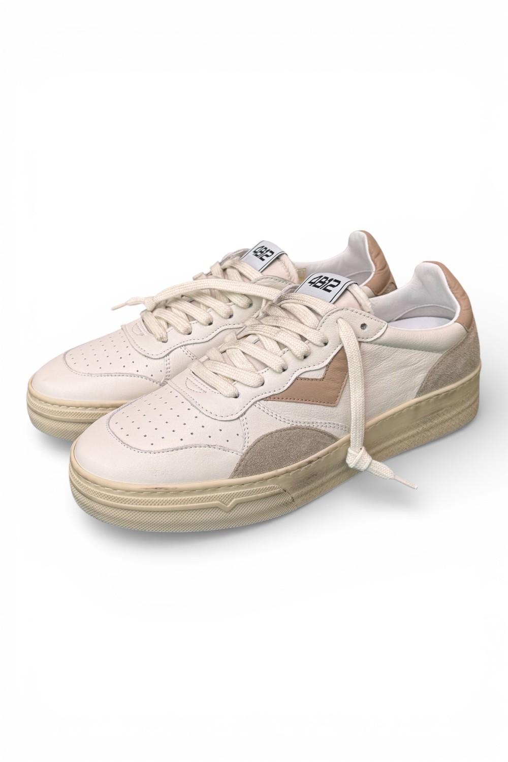 Sneaker uomo 4B12 Hyper U3006 bianca beige grigia 