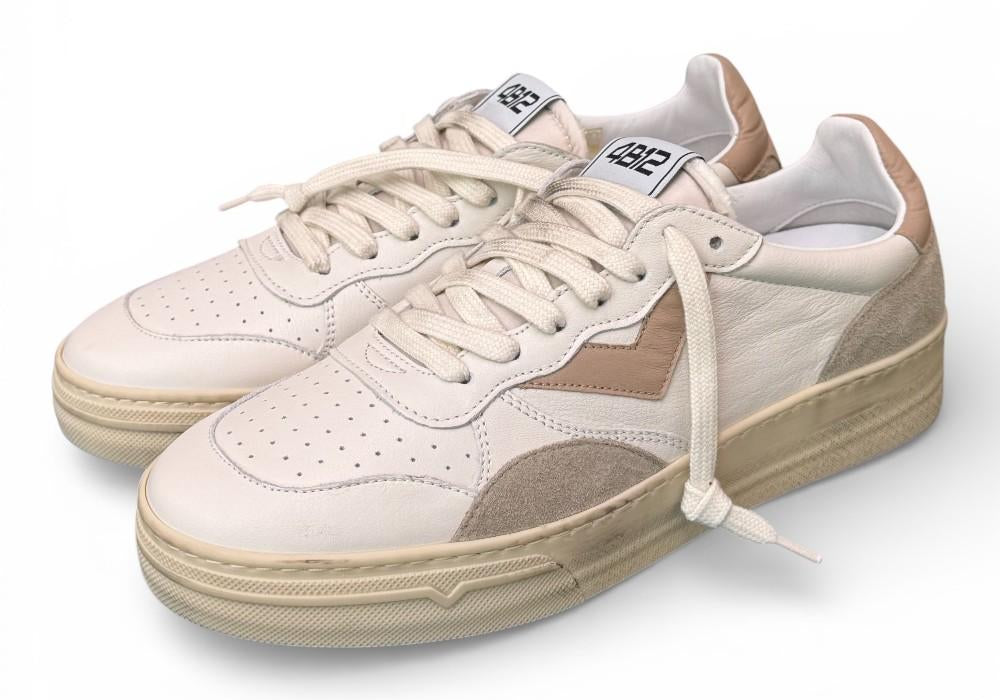 Sneaker uomo 4B12 Hyper U3006 bianca beige grigia 