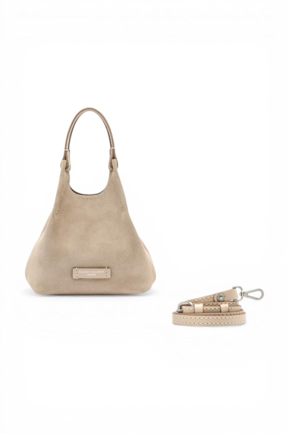 Borsa Dua piccola suede nude Gianni Chiarini 
