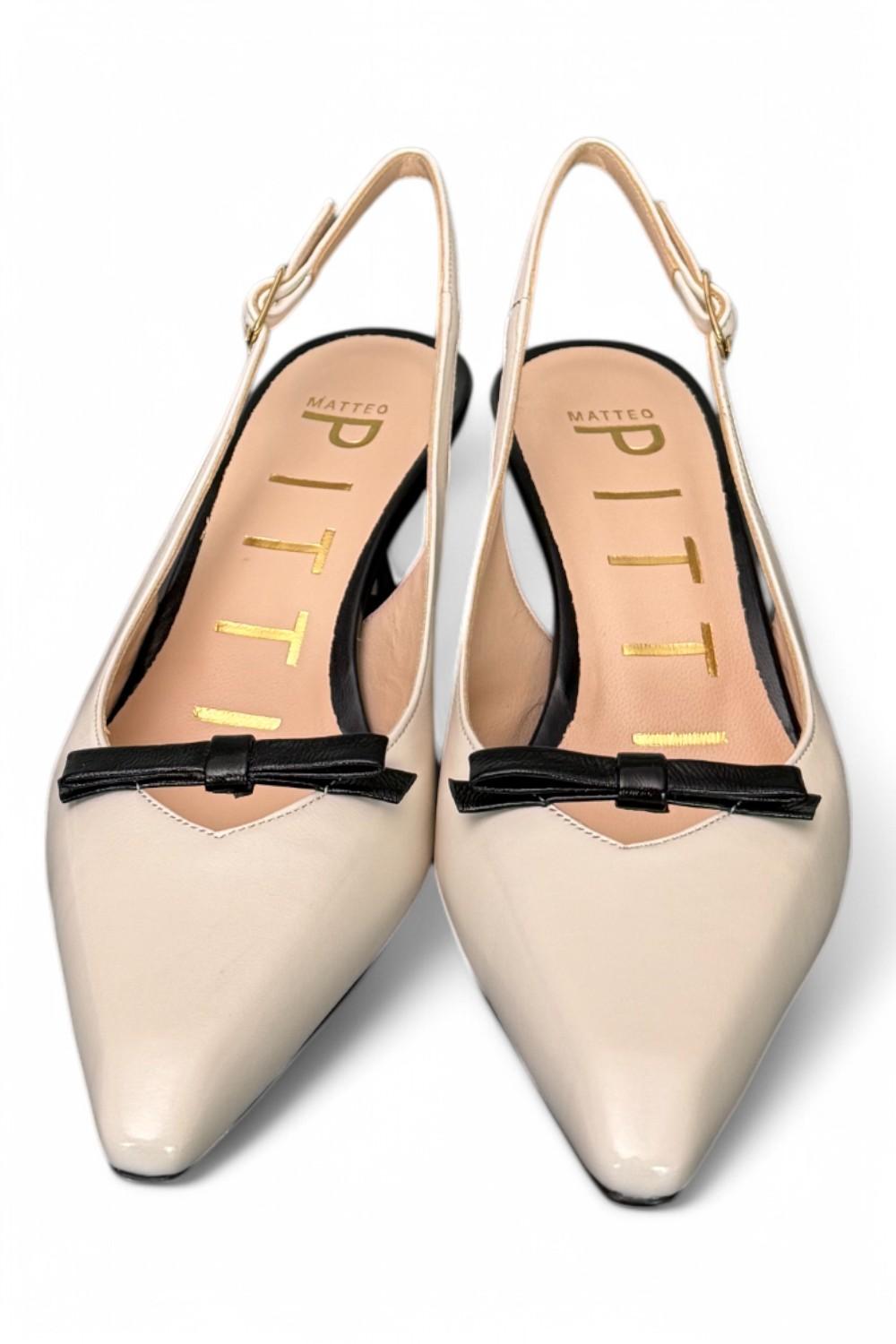 Slingback fiocco color latte Matteo Pitti 