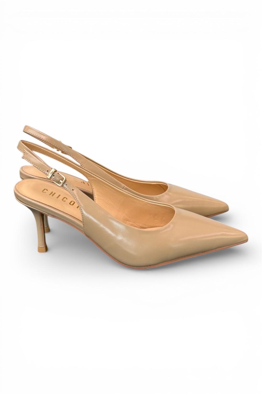 Slingback pelle nude T70 Chiconic 
