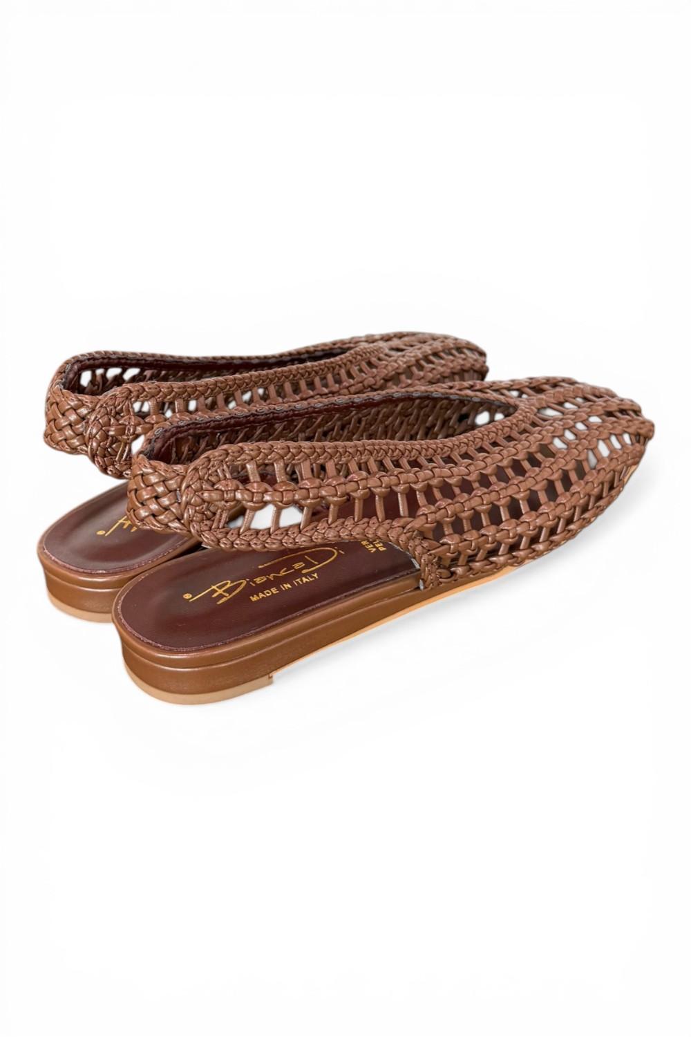 Slingback intrecciata testa di moro Bianca Di 