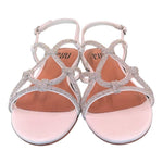 Sandalo incroci strass bianco argento Bibi Lou<BR/> 