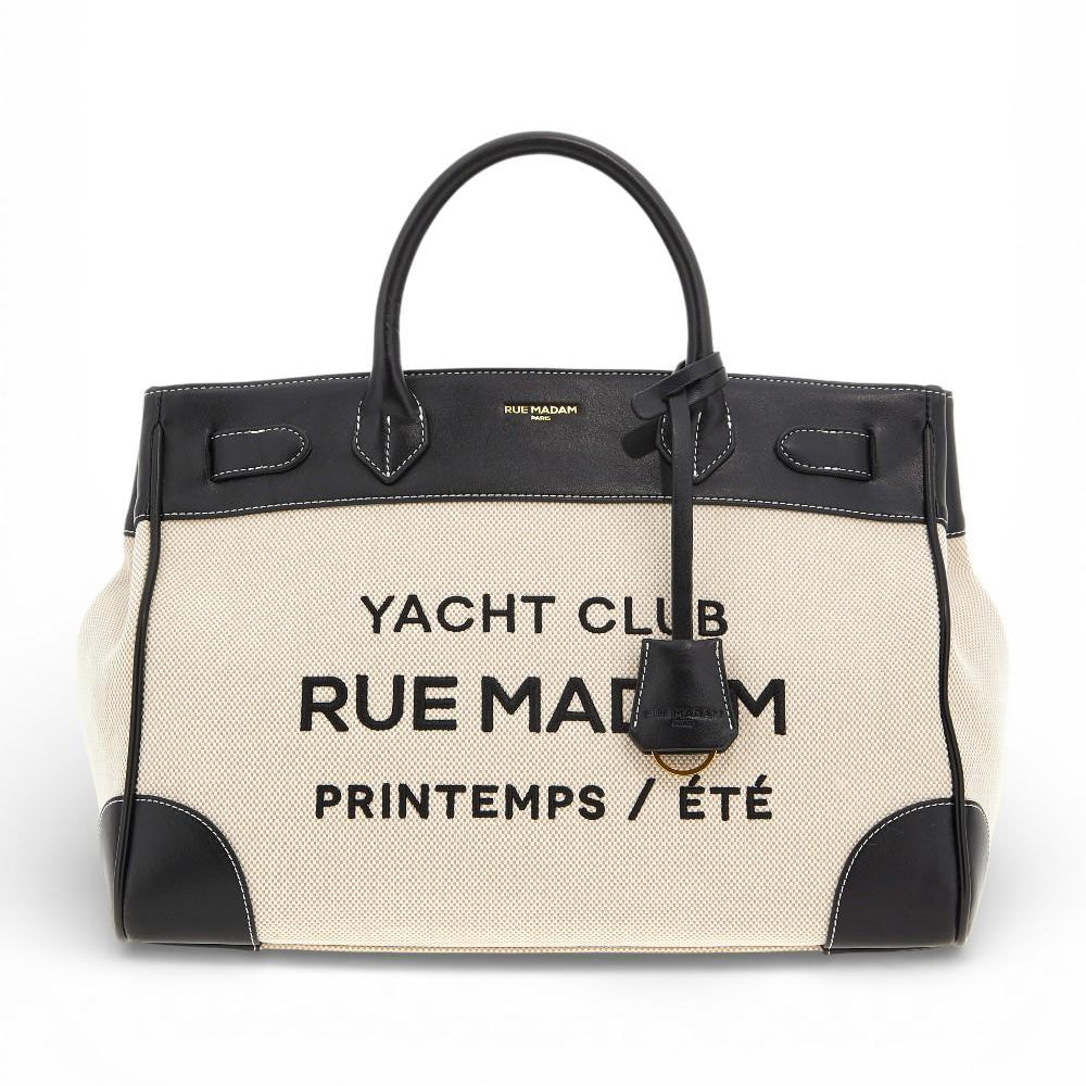 Shopping Riviera Tote bag beige black Rue Madam 