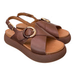 Sandalo incrocio cioccolato Z40 Inuovo<BR/> 