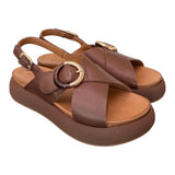 Sandalo incrocio cioccolato Z40 Inuovo<BR/> 