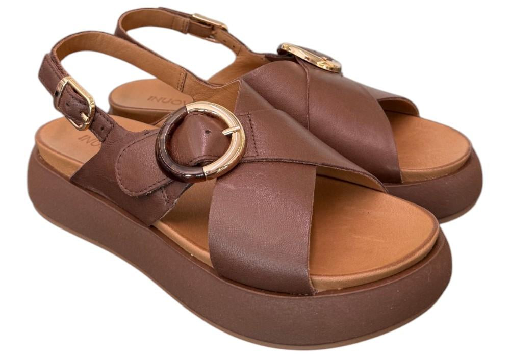Sandalo incrocio cioccolato Z40 Inuovo<BR/> 