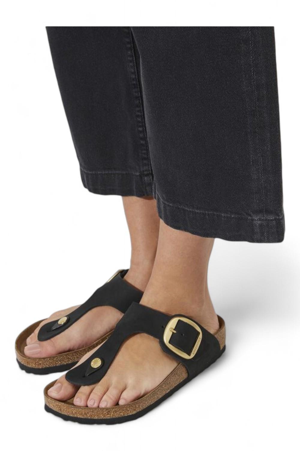 Ciabatta Gizeh Big Buckle nabuk black Birkenstock 1023966 