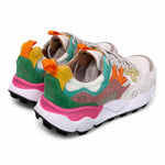 Sneaker donna Flower Mountain Yamano 3 White Fuxia 1N11 rete 